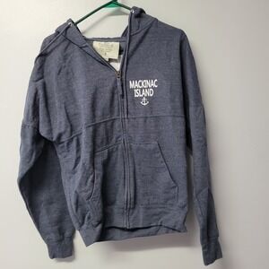 Exist Mackinac Island Full Zip Hoodie Heather Blue Small Souvenir Sweatshirt